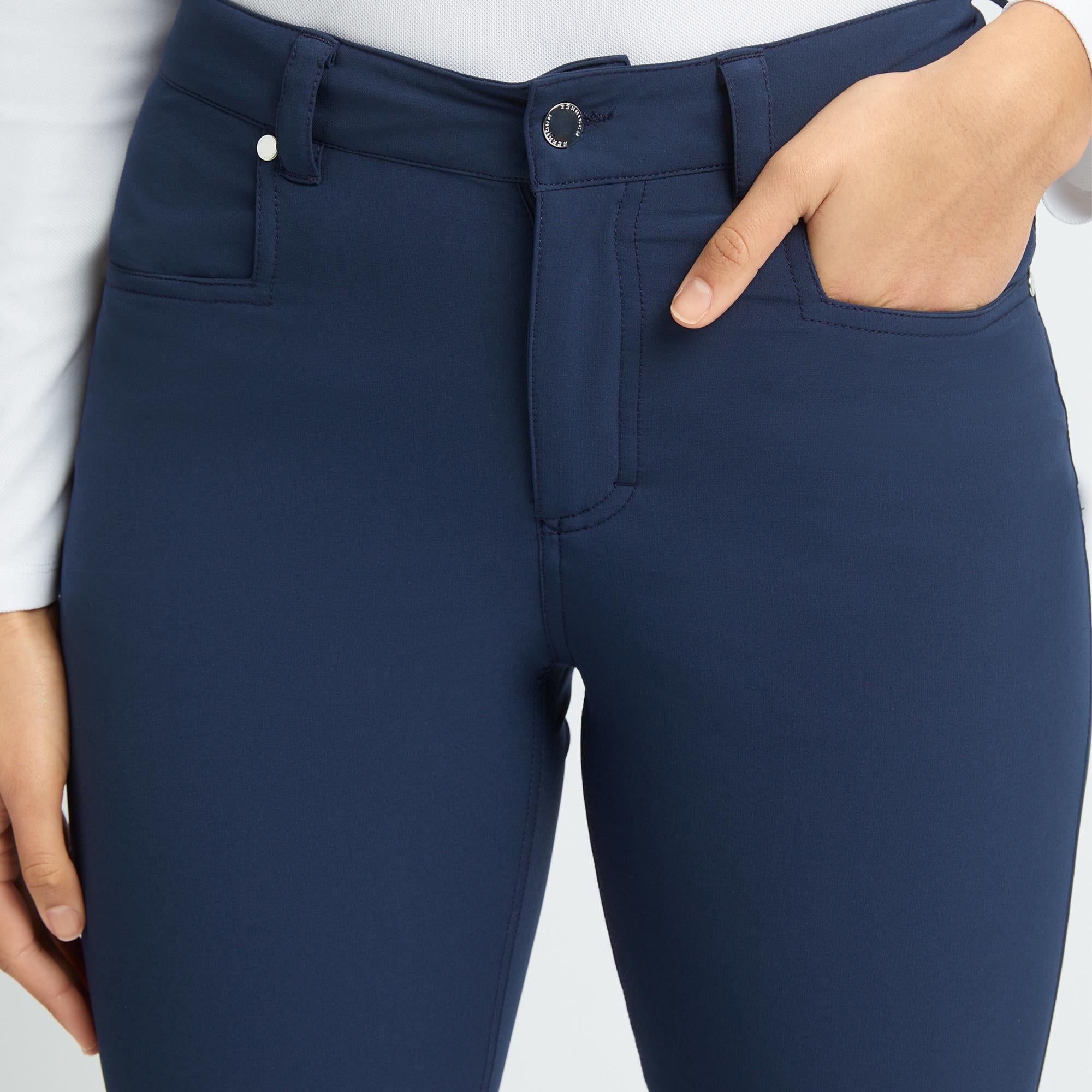 Rohnisch Chie Brushed Ladies Winter Golf Trousers Navy 30 Inch